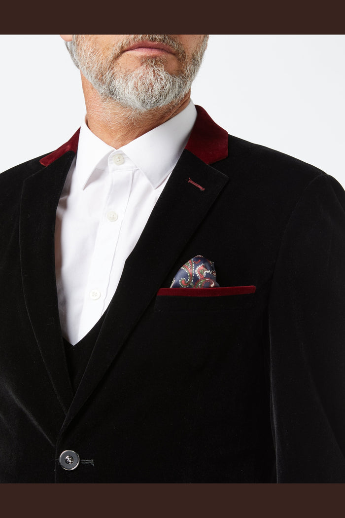 TIM - Black Velvet 3 Piece Wedding Suit