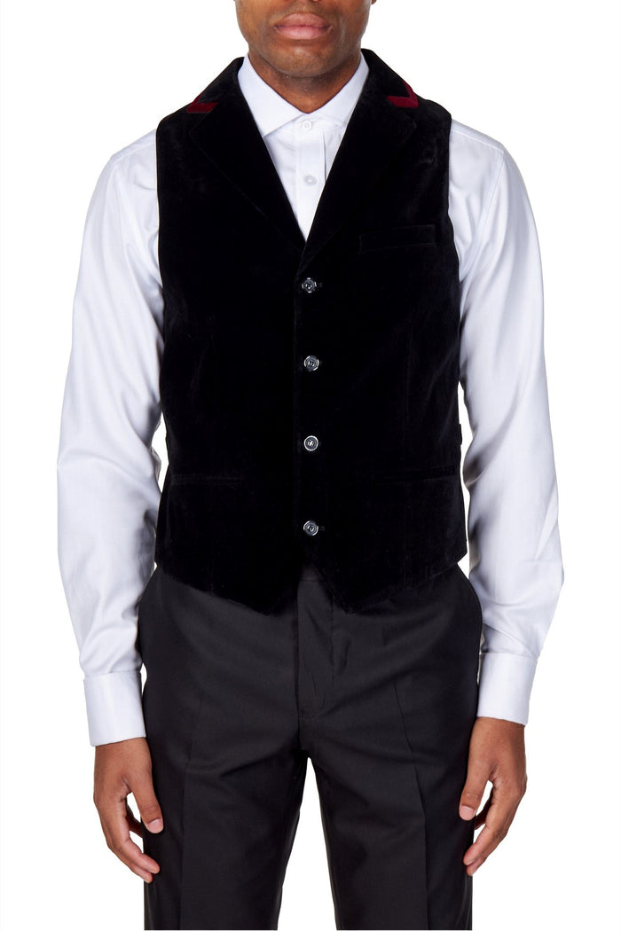 TIM Black Velvet Collar Waistcoat