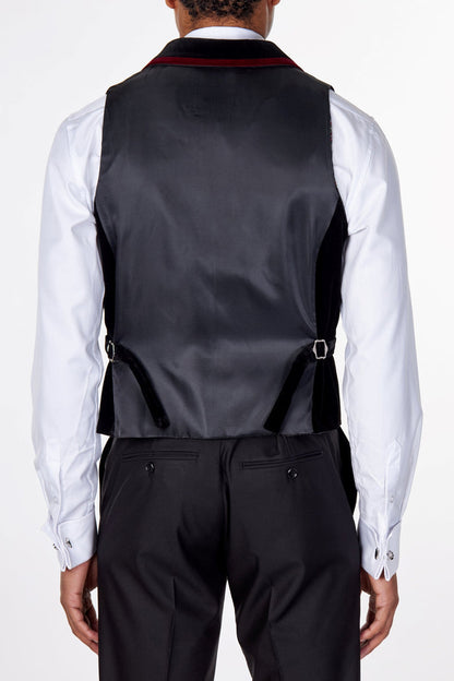 TIM Black Velvet Collar Waistcoat