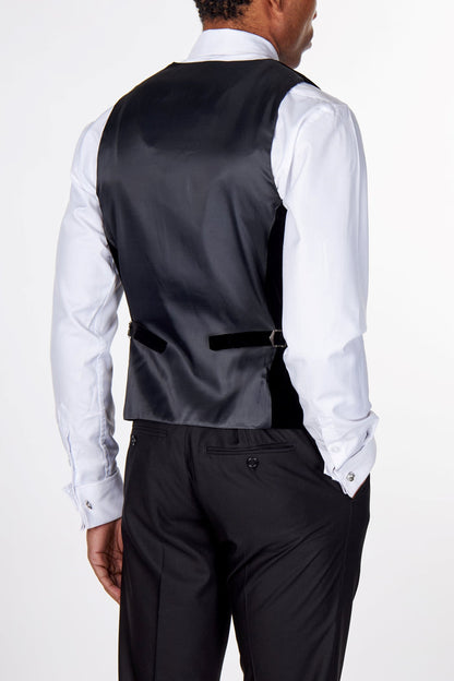 TIM Black Velvet Low U Cut Waistcoat