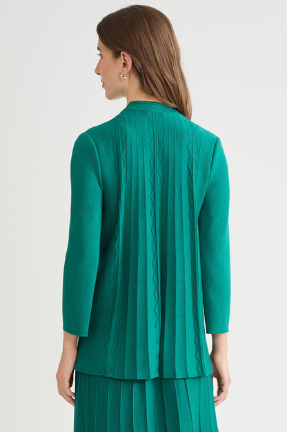 Tonal Multi-Stitch Flared Soft Knit Tunic, Everest | Ming Wang