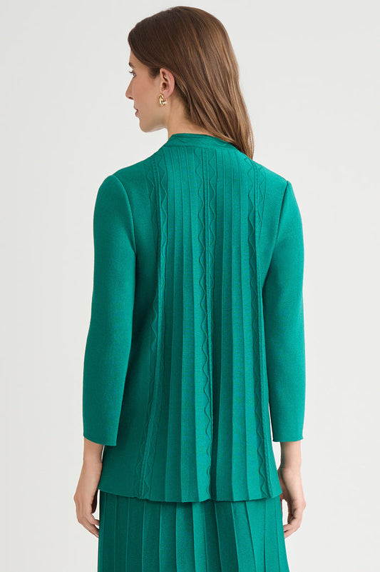 Tonal Multi-Stitch Flared Soft Knit Tunic, Everest | Ming Wang