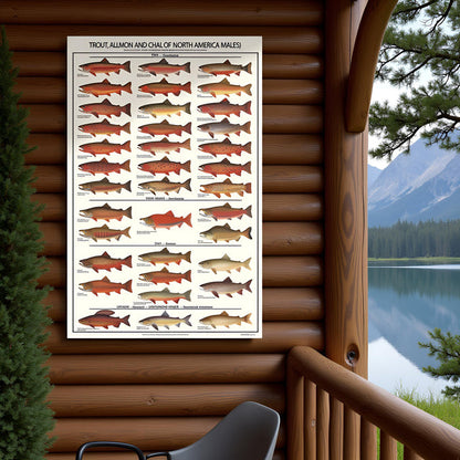 Trout, Salmon and Char ID Art Poster - Males