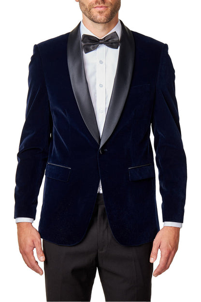 TUXEDO GARY - NAVY SOFT VELVET JACKET
