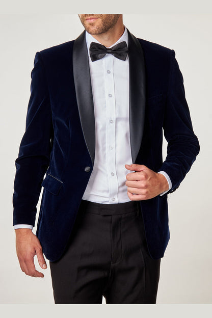 TUXEDO GARY - NAVY SOFT VELVET JACKET