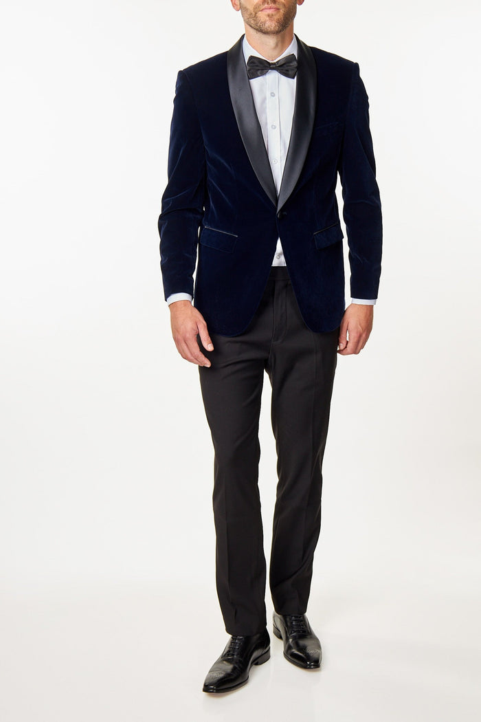 TUXEDO GARY - NAVY SOFT VELVET JACKET