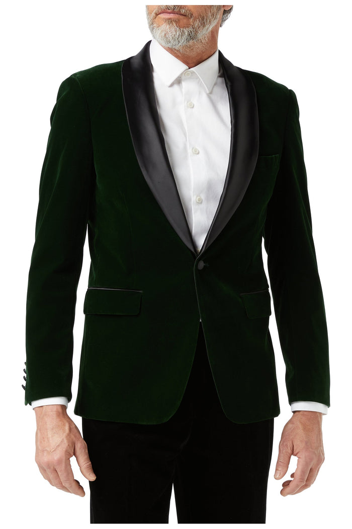 Men's Green Velvet Tuxedo Prom Outfit