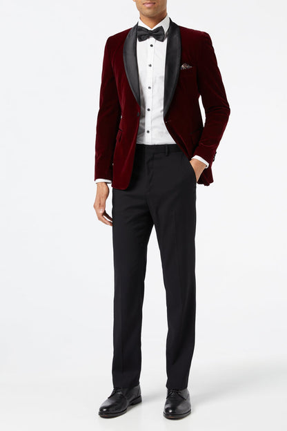 TUXEDO SAM - Burgundy Soft Velvet Jacket