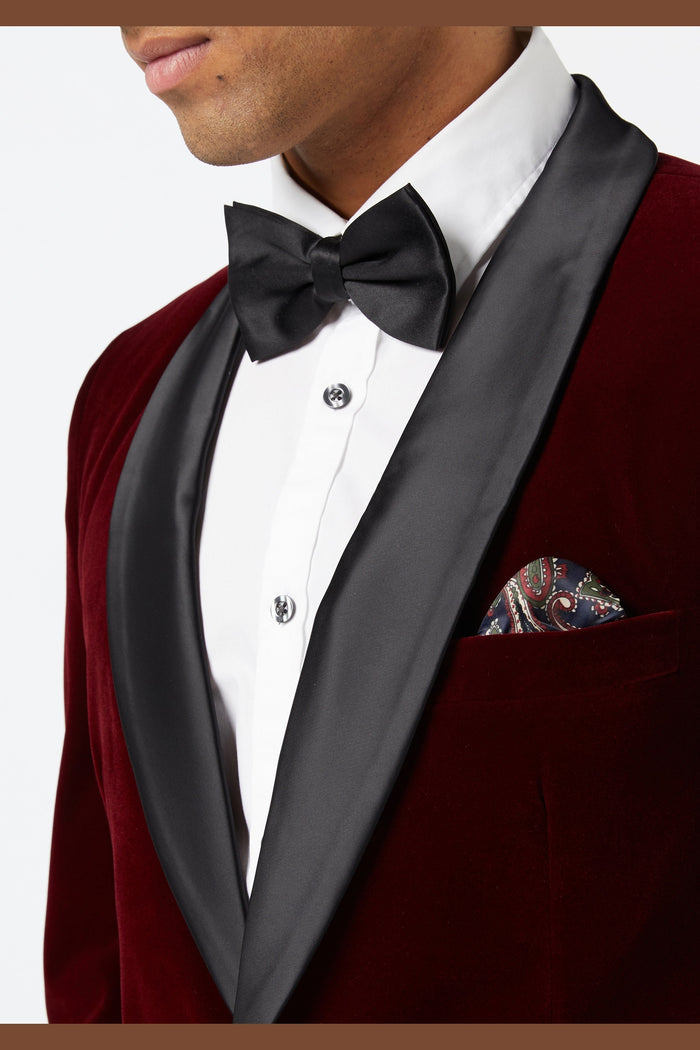 TUXEDO SAM - Burgundy Soft Velvet Jacket
