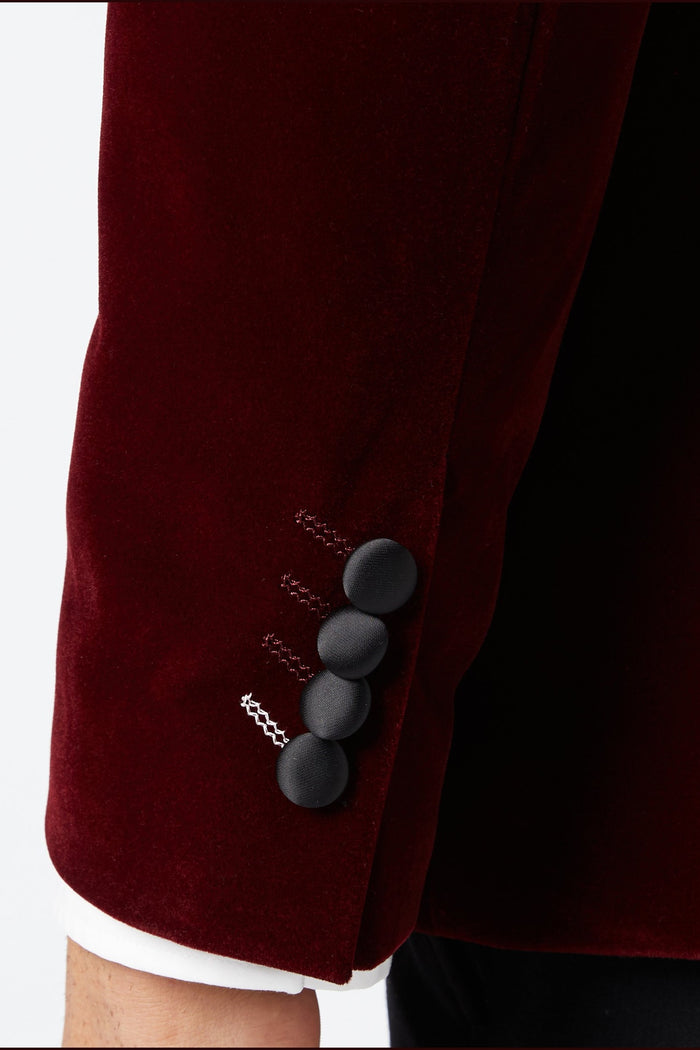 TUXEDO SAM - Burgundy Soft Velvet Jacket