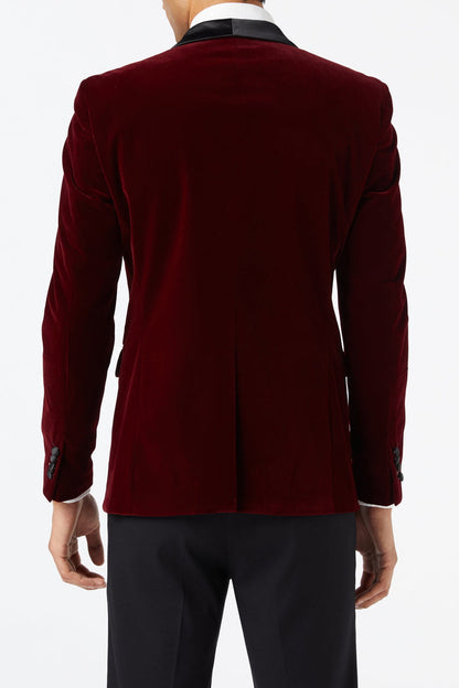 TUXEDO SAM - Burgundy Soft Velvet Jacket