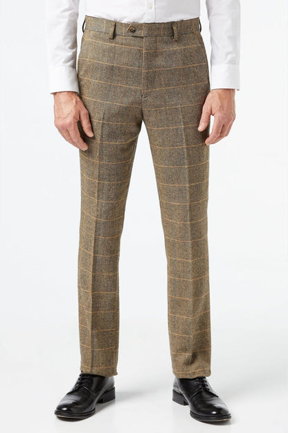 TWEED CHECK HERRINGBONE TAN SUIT