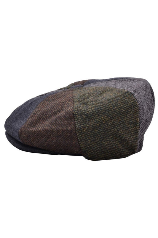 TWEED WOOL BLEND MULTI COLOUR NEWSBOY CAP