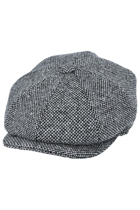 TWEED WOOL BLEND NEWSBOY FLAT CAP