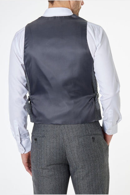 Tyler - Grey Tweed Double Breasted Waistcoat