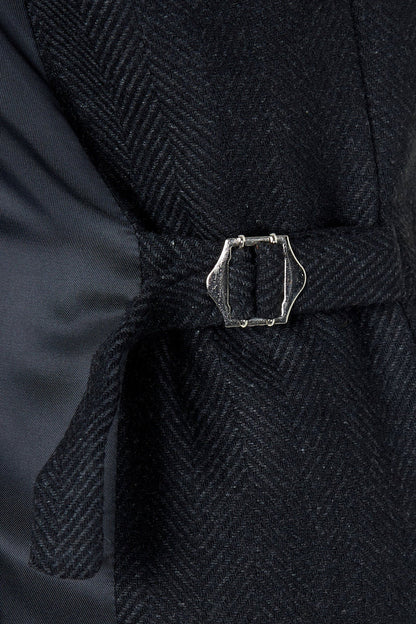 TYLER - HERRINGBONE TWEED DOUBLE BREASTED WAISTCOAT