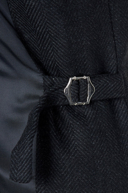 Tyler - Tweed Double Breasted Dark Grey waistcoat