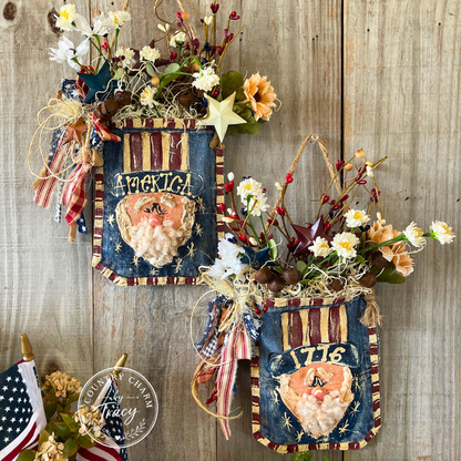 Uncle Sam 1776 Denim Pocket Decor Hanger -