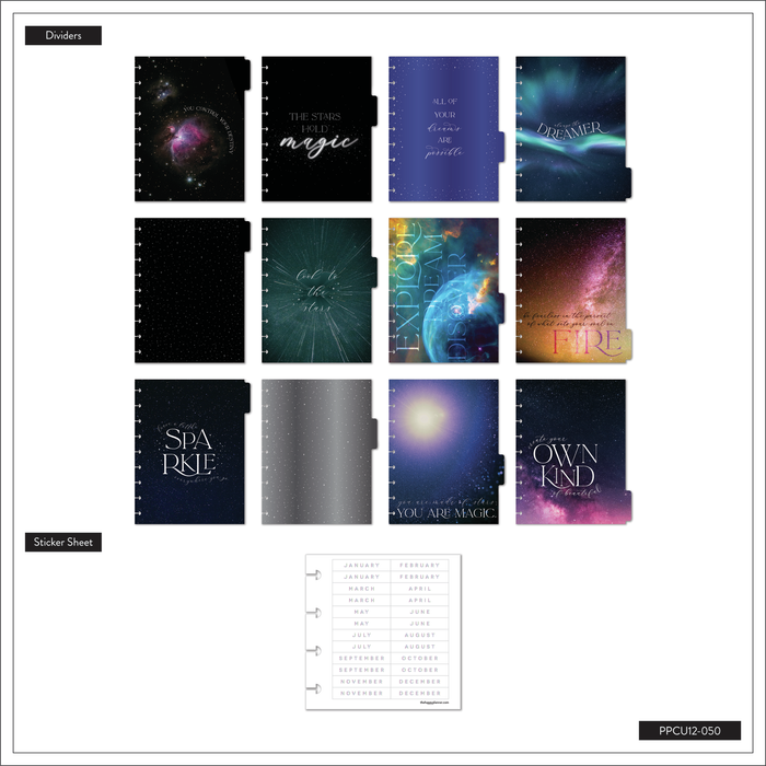 Undated Look to the Stars Happy Planner - Classic Vertical Layout - 12 Months