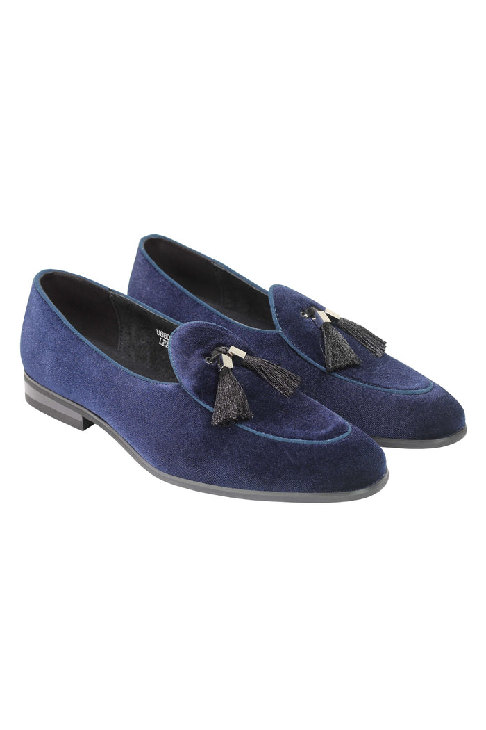 VELVET LOAFERS WITH TASSEL