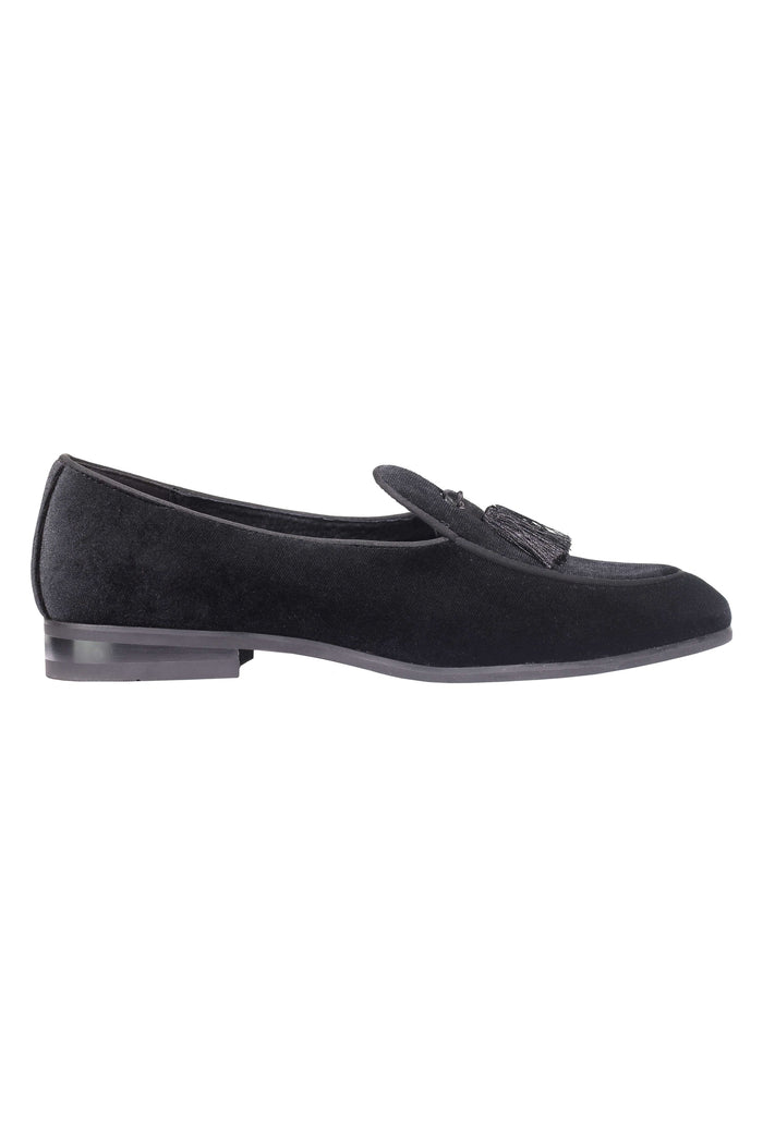VELVET LOAFERS WITH TASSEL