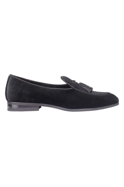 VELVET LOAFERS WITH TASSEL