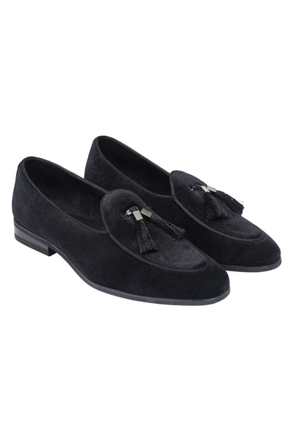 VELVET LOAFERS WITH TASSEL