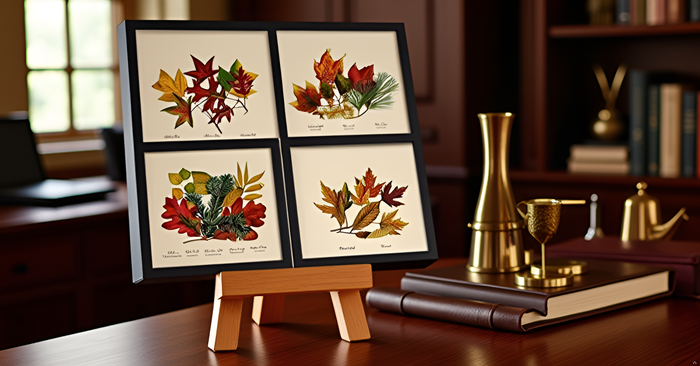 Vintage Autumn Tree Leaf Art Prints