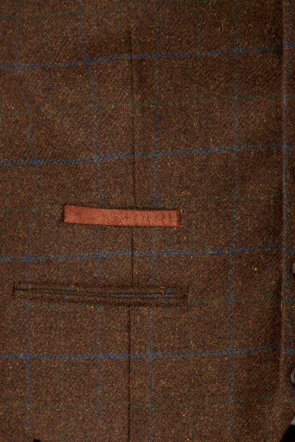 VITORI TWEED COLLAR BROWN WAISTCOAT