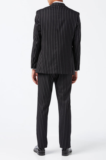 WHITE PIN STRIPE BLACK JACKET