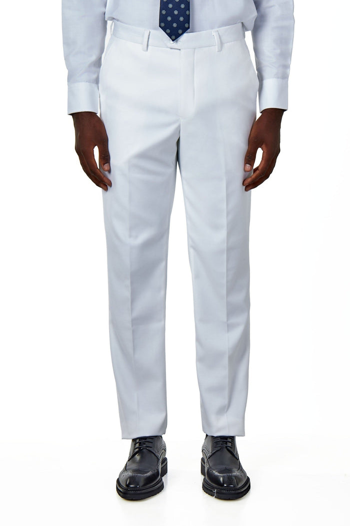 WHITE TAILORED FIT SUIT TROUSERS