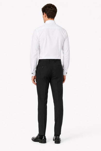 WHITE TUXEDO WING COLLAR SHIRT