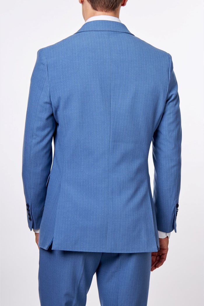 WILLIAM – BLUE DOUBLE BREASTED PINSTRIPE JACKET