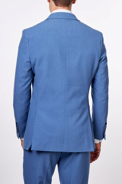 WILLIAM – BLUE DOUBLE BREASTED PINSTRIPE JACKET