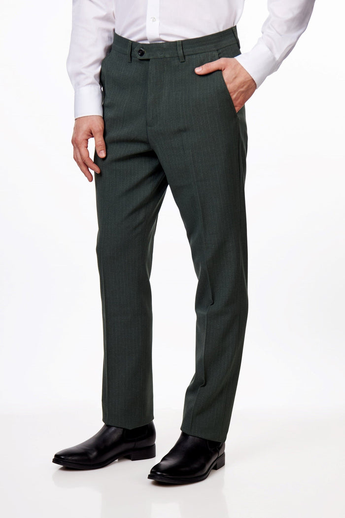 WILLIAM – GREEN DOUBLE BREASTED PINSTRIPE SUIT