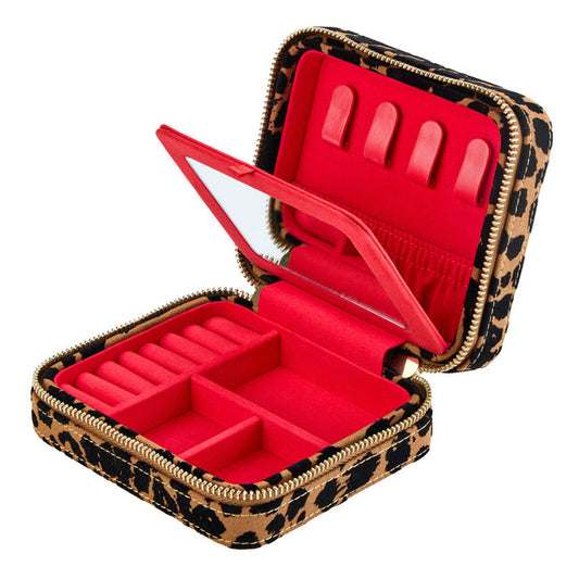 Savanna Leopard Print Jewellery Zip Case