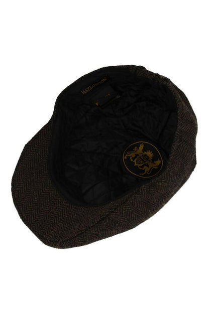 WOOL BLEND HERRINGBONE DUCKBILL FLAT CAP