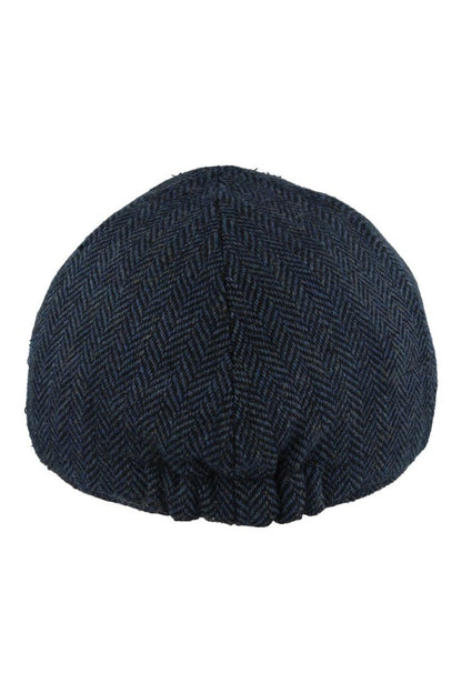 WOOL BLEND HERRINGBONE DUCKBILL FLAT CAP