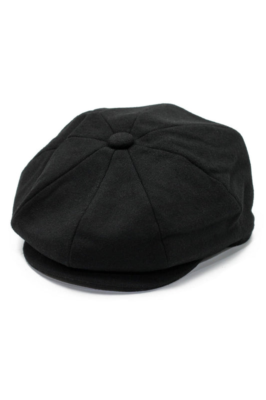 WOOL BLEND NEWSBOY FLAT CAP IN TWEED
