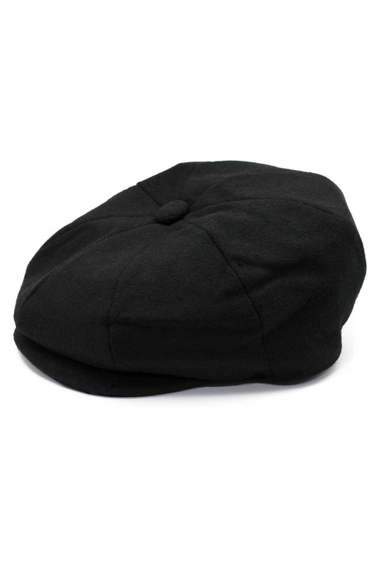 WOOL BLEND NEWSBOY FLAT CAP IN TWEED