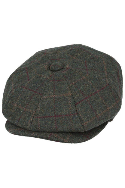 WOOL BLEND TWEED CHECK NEWSBOY CAP