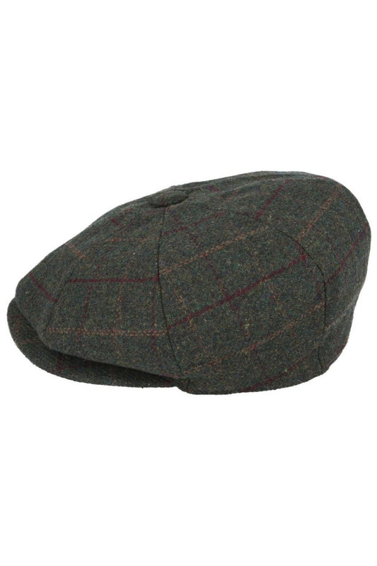 WOOL BLEND TWEED CHECK NEWSBOY CAP