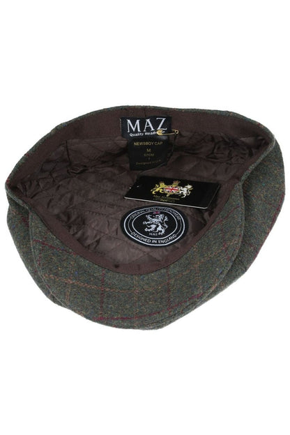 WOOL BLEND TWEED CHECK NEWSBOY CAP