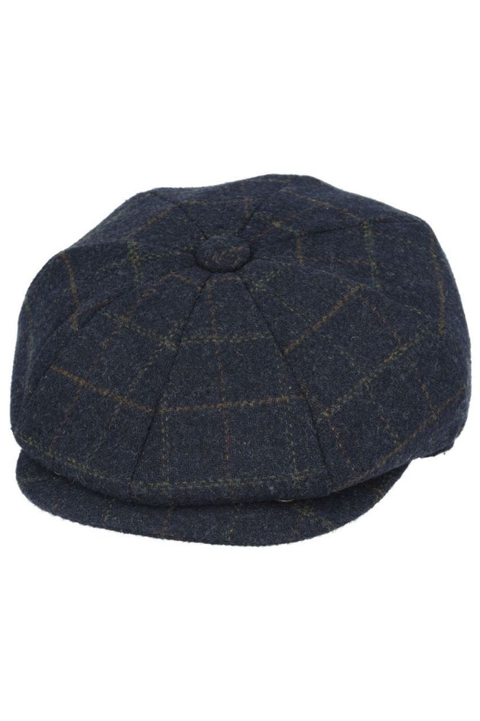 WOOL BLEND TWEED CHECK NEWSBOY CAP