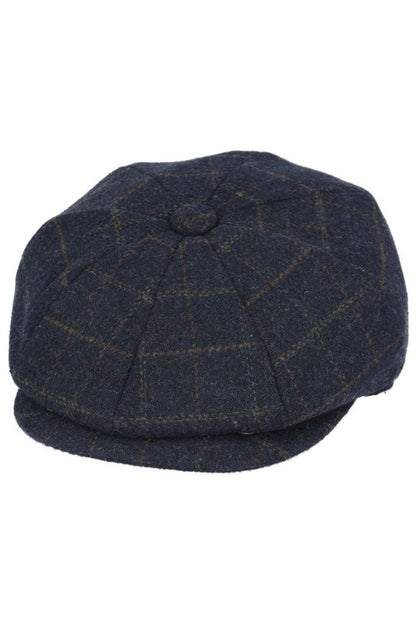 WOOL BLEND TWEED CHECK NEWSBOY CAP