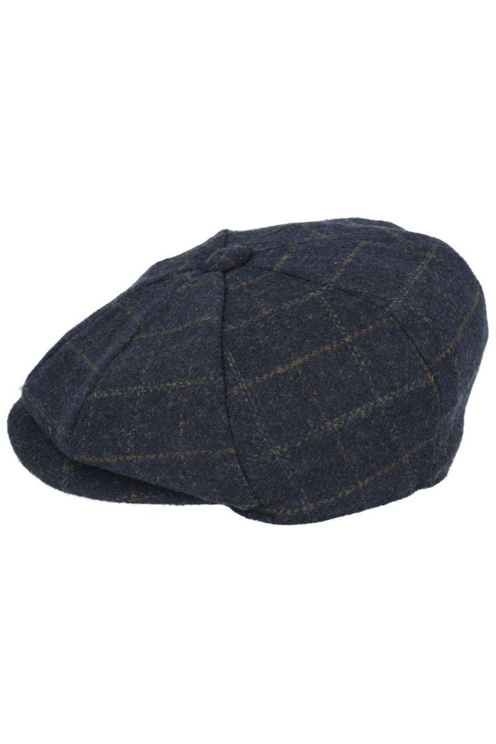WOOL BLEND TWEED CHECK NEWSBOY CAP