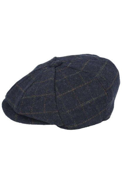 WOOL BLEND TWEED CHECK NEWSBOY CAP