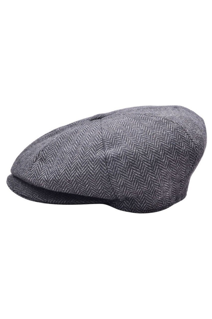WOOL HERRINGBONE NEWSBOY FLAT CAP