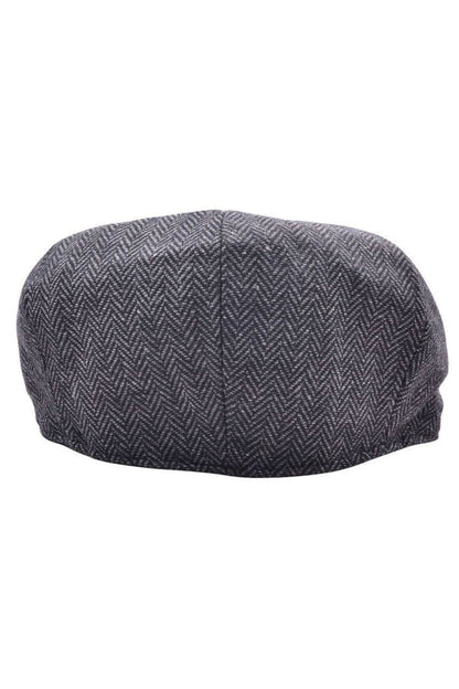 WOOL HERRINGBONE NEWSBOY FLAT CAP