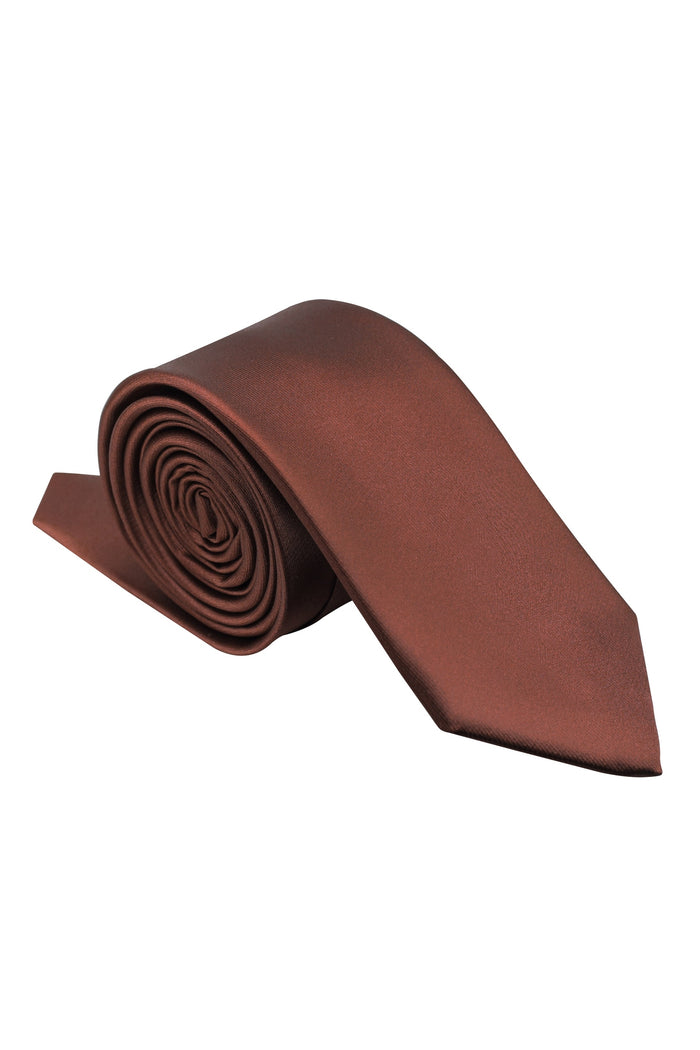 XPOSED - BROWN PREMIUM SATIN NECK TIE